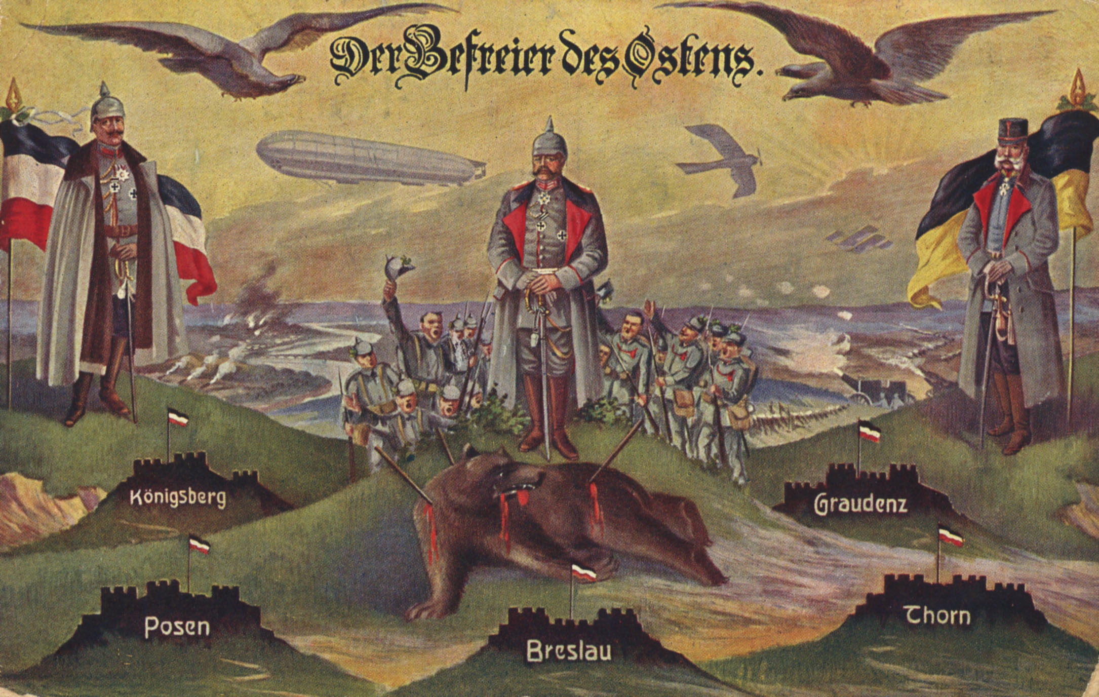 Postkarte: Hindenburg als "Befreier des Ostens", 1916