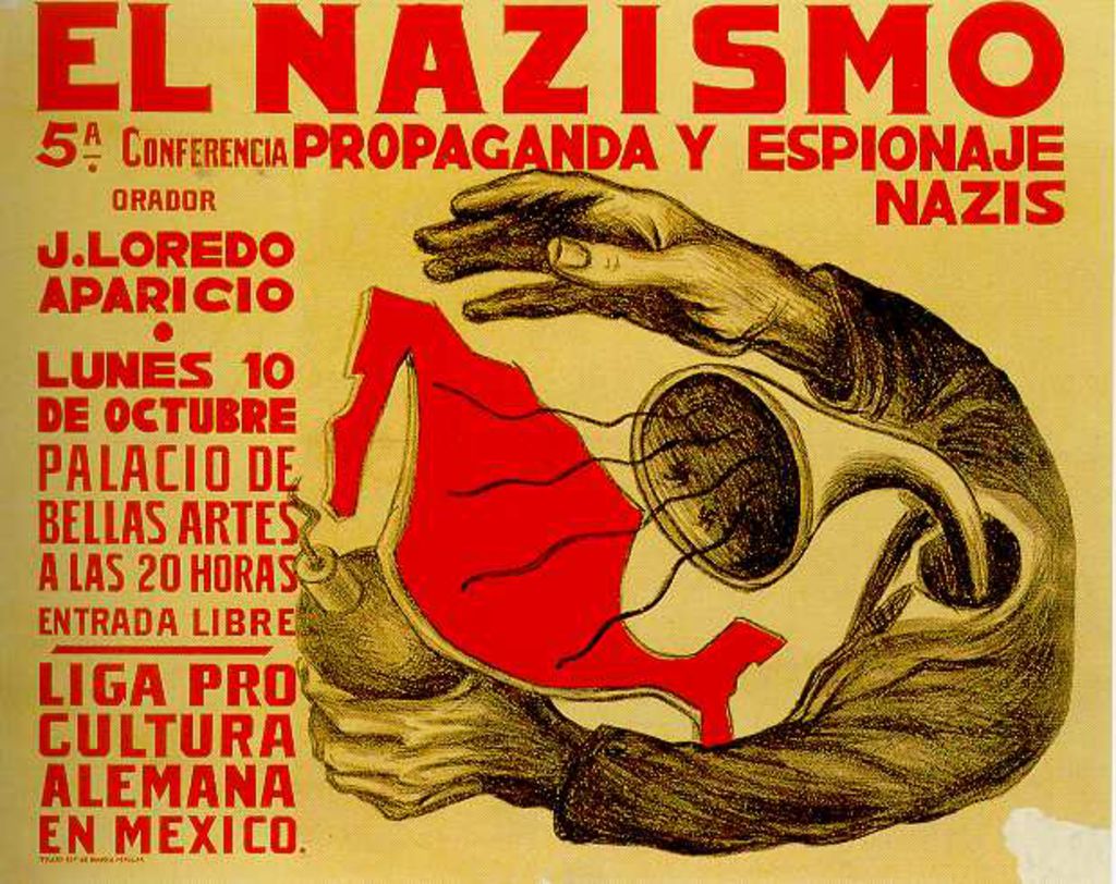 Exponat: Plakat: Deutsche Kulturliga in Mexico "El Nazismo", 1938