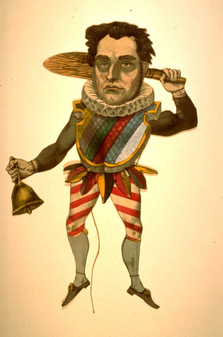 [Karikatur: Heinrich von Gagern als Hampelmann, um 1848]