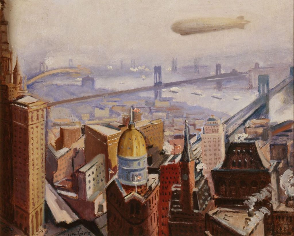 Eugen Spiro: Luftschiff LZ 127 über New York, 1929