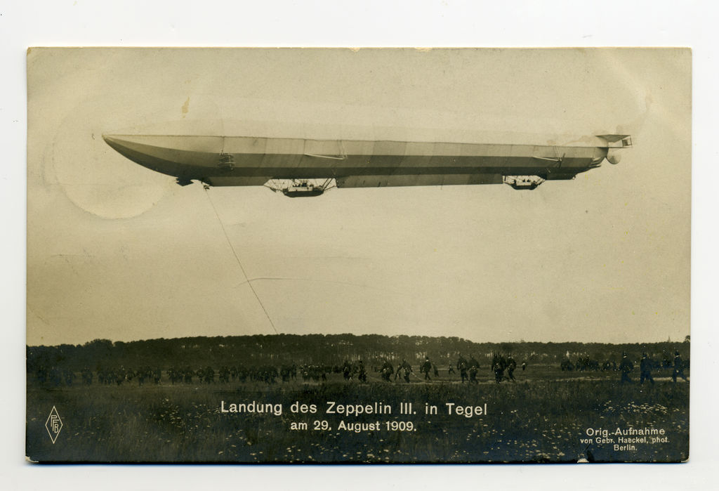 Postkarte: Zeppelinlandung, 1909