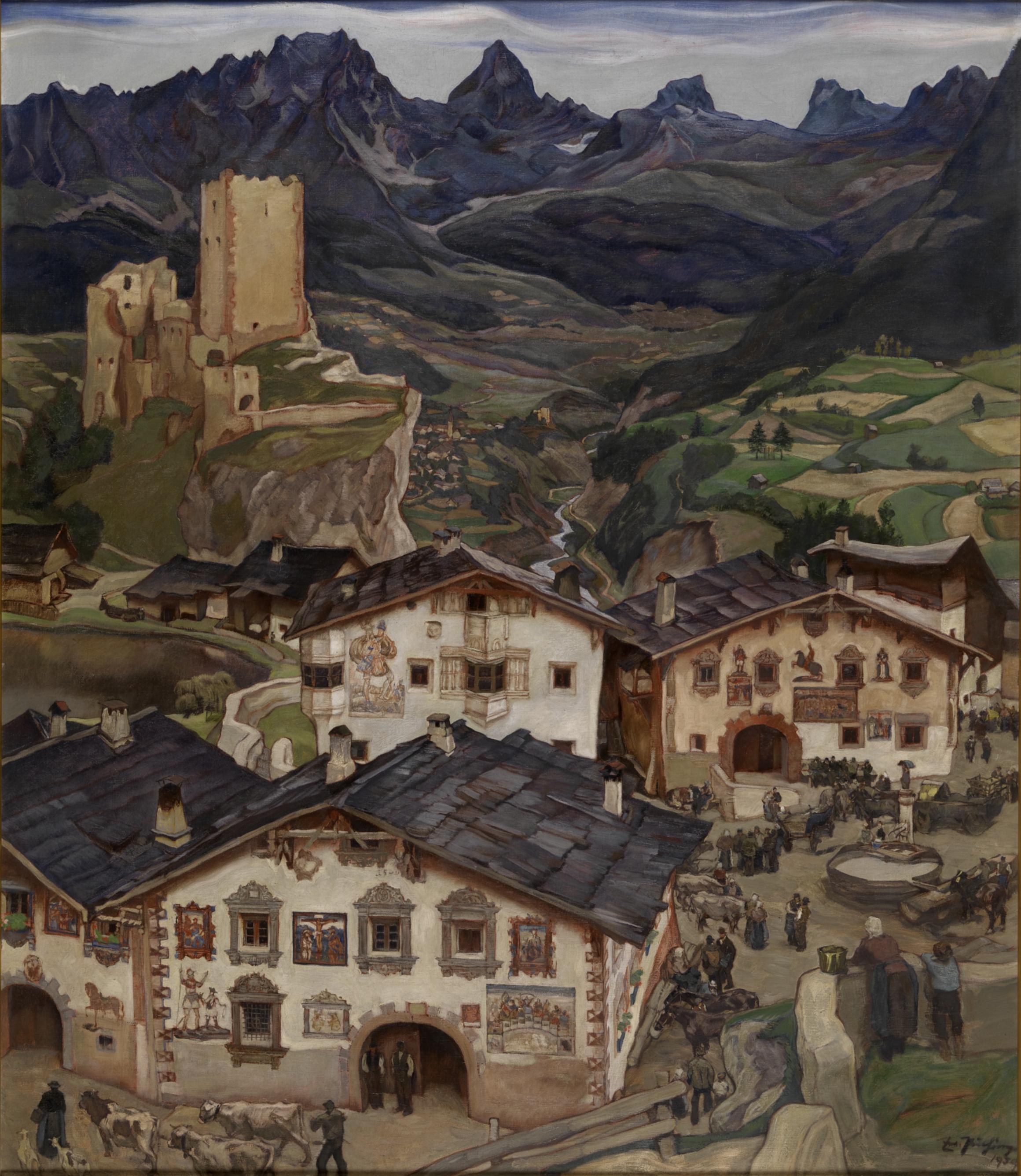 [Kunst: Erwin Puchinger: "Markt in Tirol", 1939]