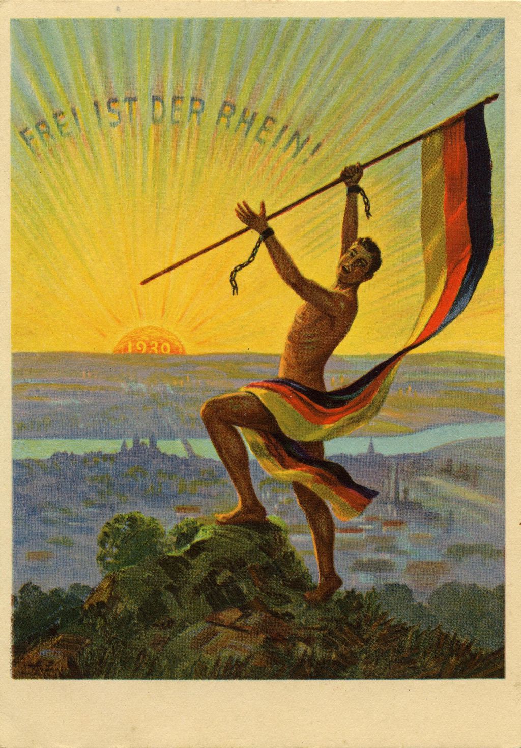 Exponat: Postkarte: Frei ist der Rhein, 1930