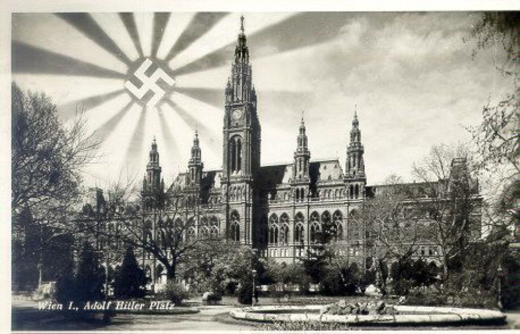 Exponat: Postkarte: Adolf-Hitler-Platz in Wien, 1938
