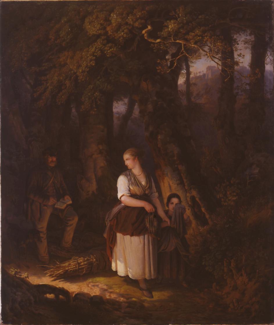 Kunst: "Ertappt beim Reisigsammeln", 1848