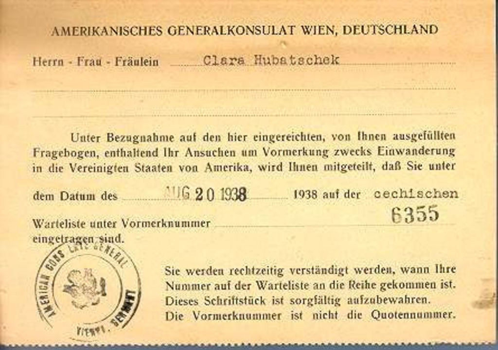 Exponat: Postkarte: Amerikanisches Generalkonsulat Wien, 1938