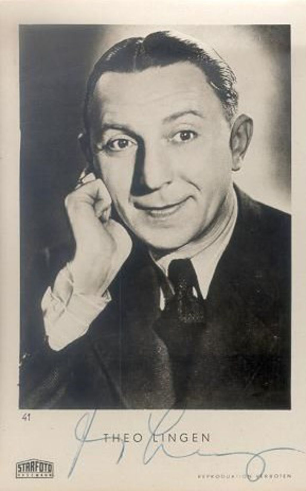 Postkarte: Theo Lingen, um 1940