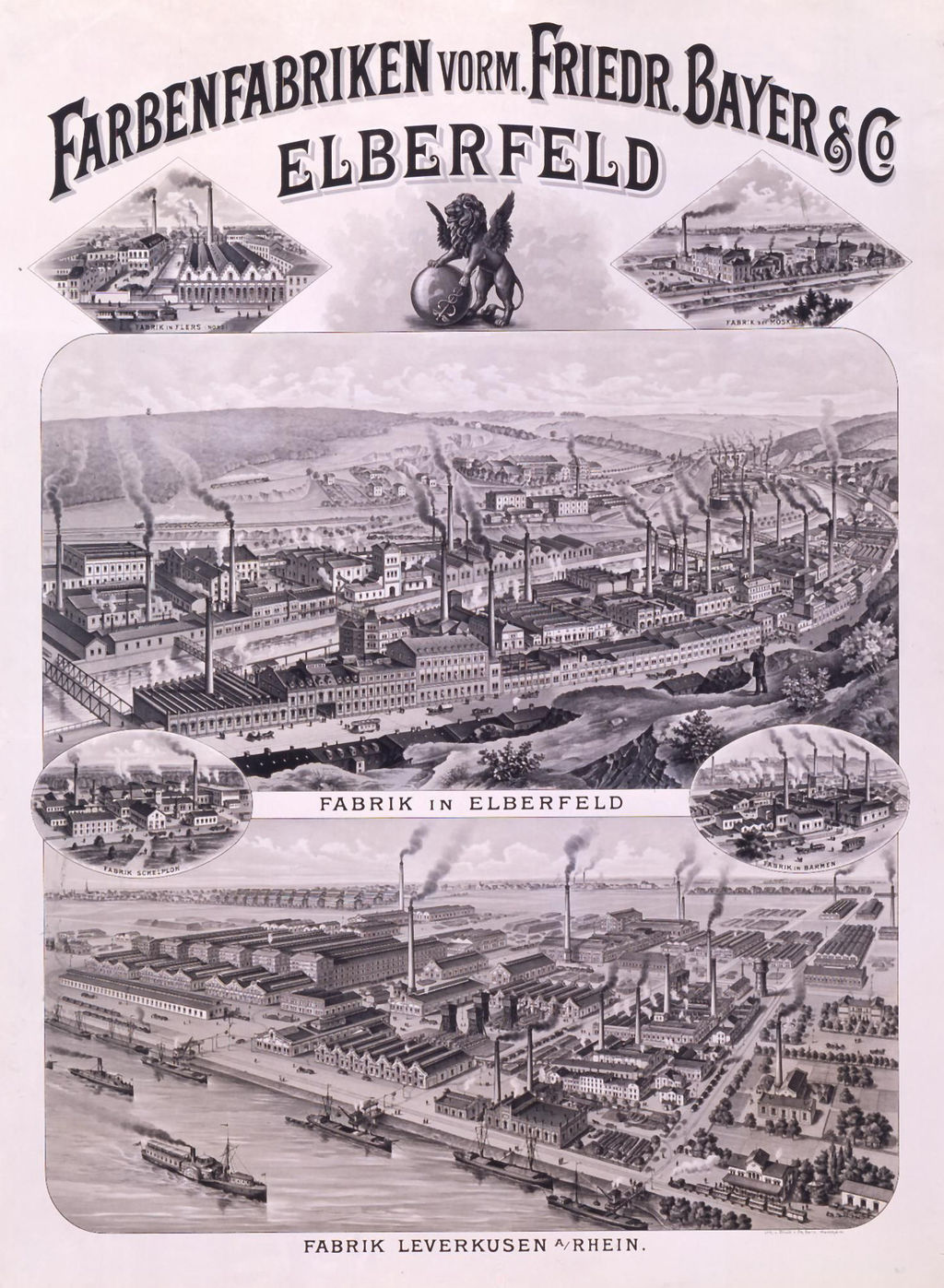 Exponat: Graphik: Bayer AG-Farbenfabriken, um 1895