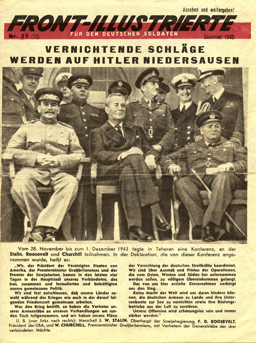 [Kriegsflugblattzeitung der der sowjetischen Streitkräfte  zur Konferenz von Teheran, Dezember 1943]