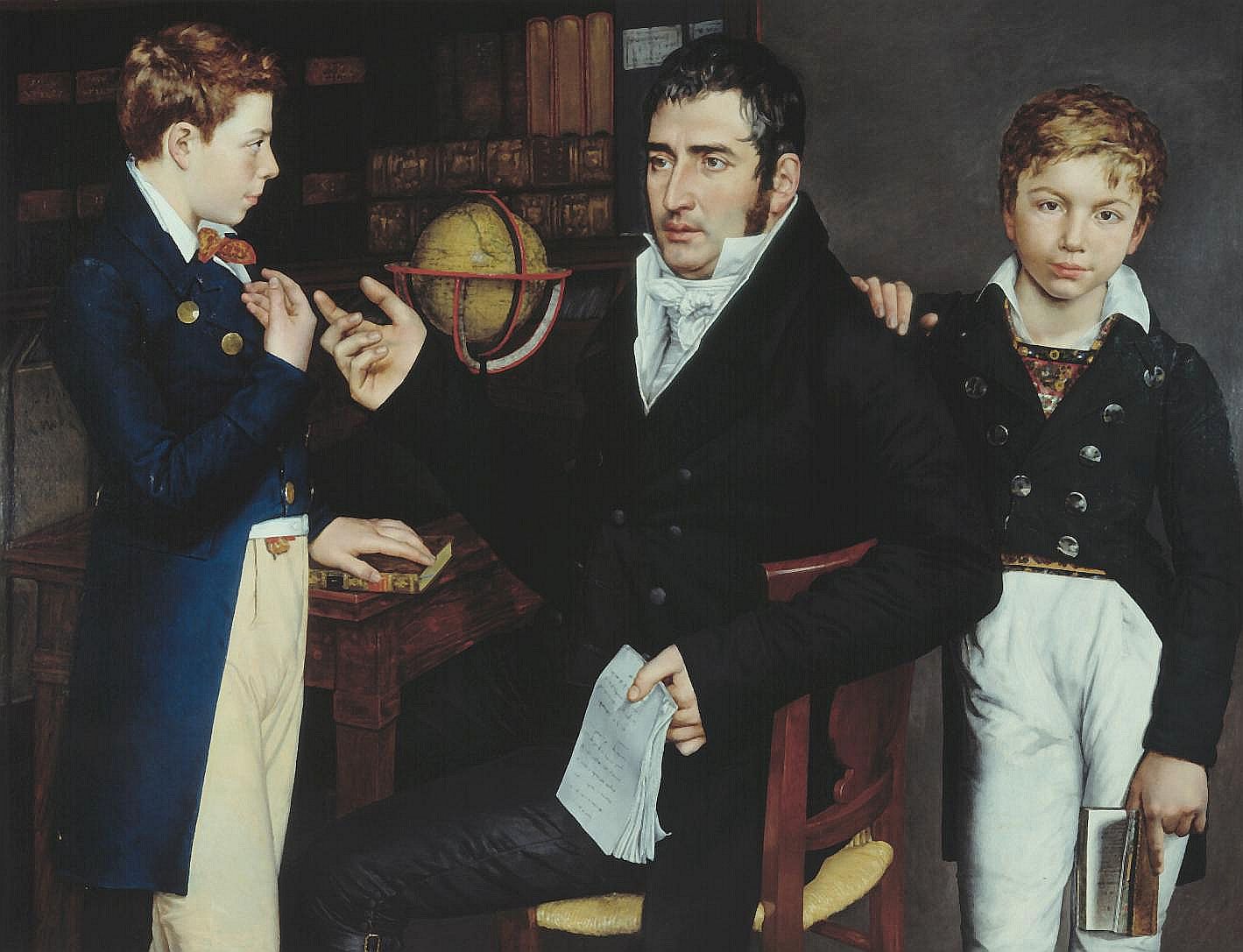 Gemälde: Der Frankfurter Bankier Simon Moritz von Bethmann mit seinen beiden Neffen Johann Philipp und Moritz August Bethmann-Hollweg, um 1826