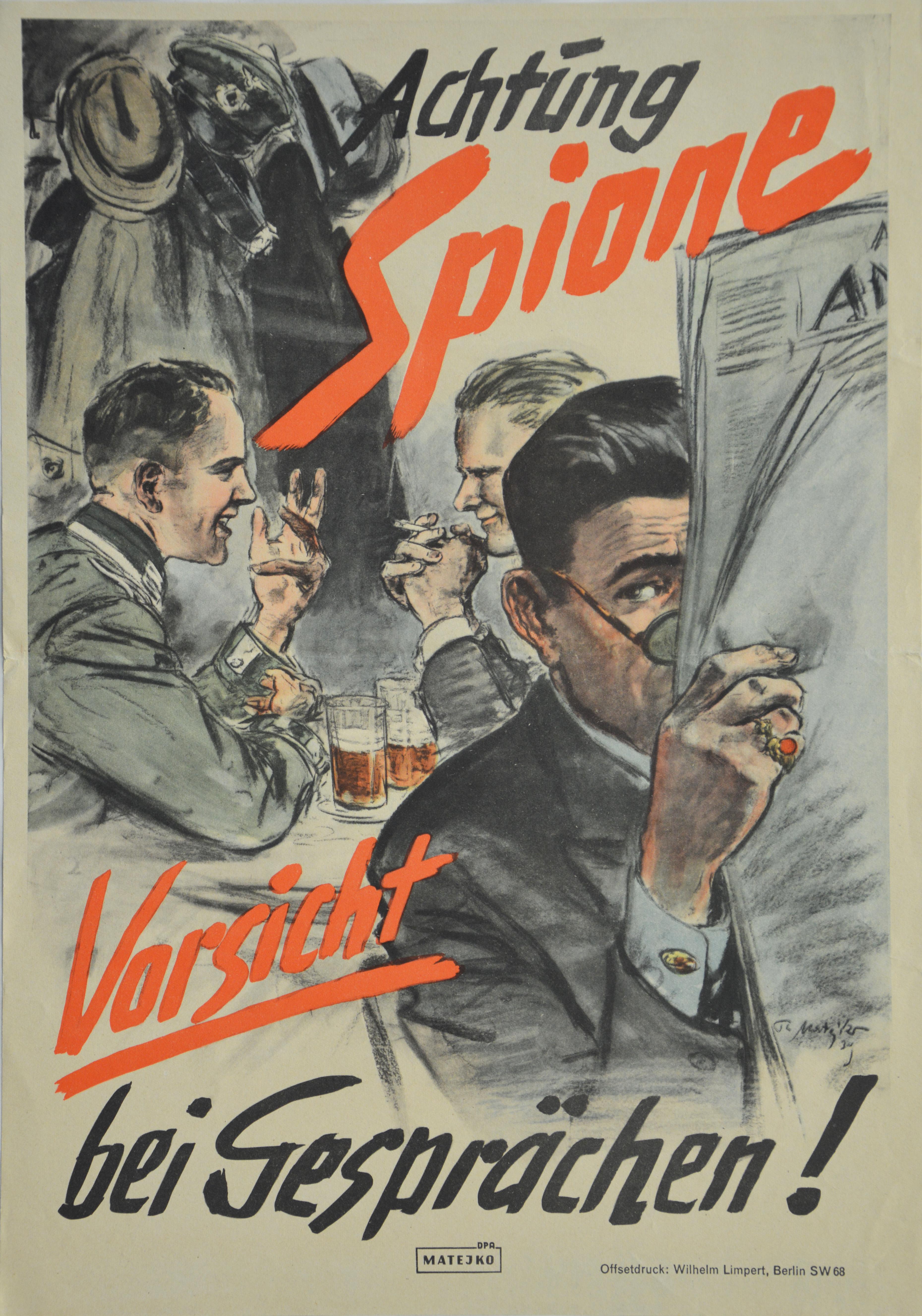 [Propagandaplakat der Anti-Spionage Kampagne 'Feind hört mit!', 1944]