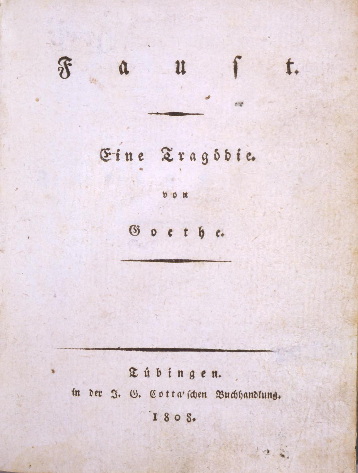 Lemo Bestand Objekt Johann Wolfgang Von Goethe Faust 1808