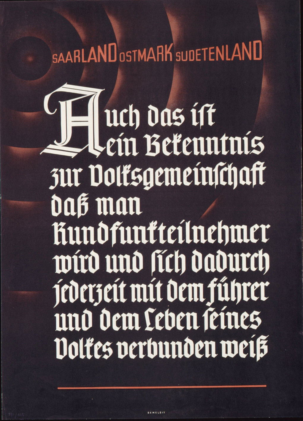 [Politisches Plakat für das Hören von Rundfunksendungen, 1939]