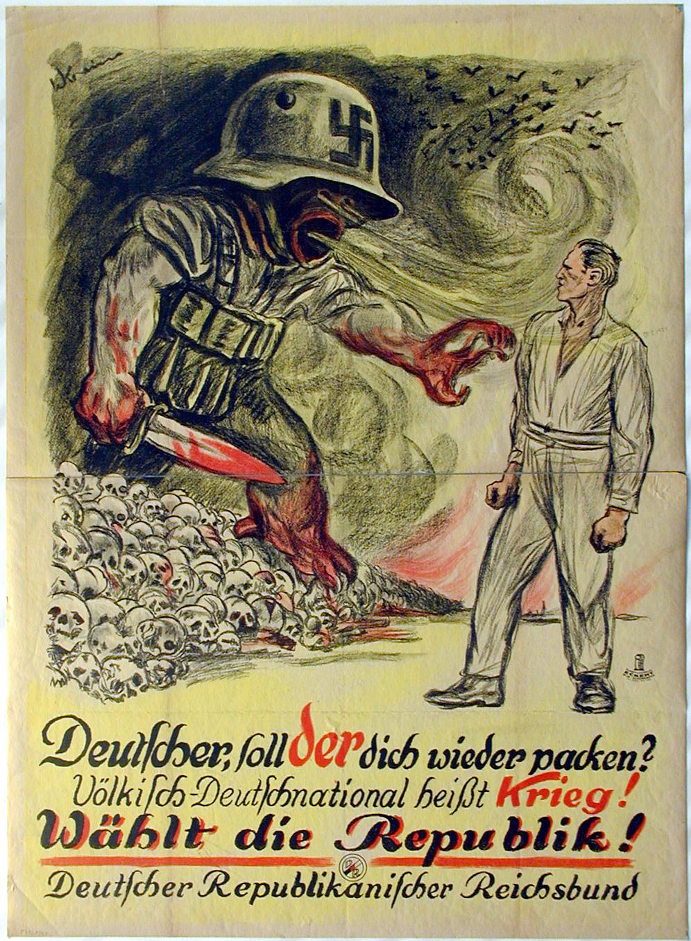 Plakat: Wahlaufruf des Deutschen Republikanischen Reichsbundes, um 1924