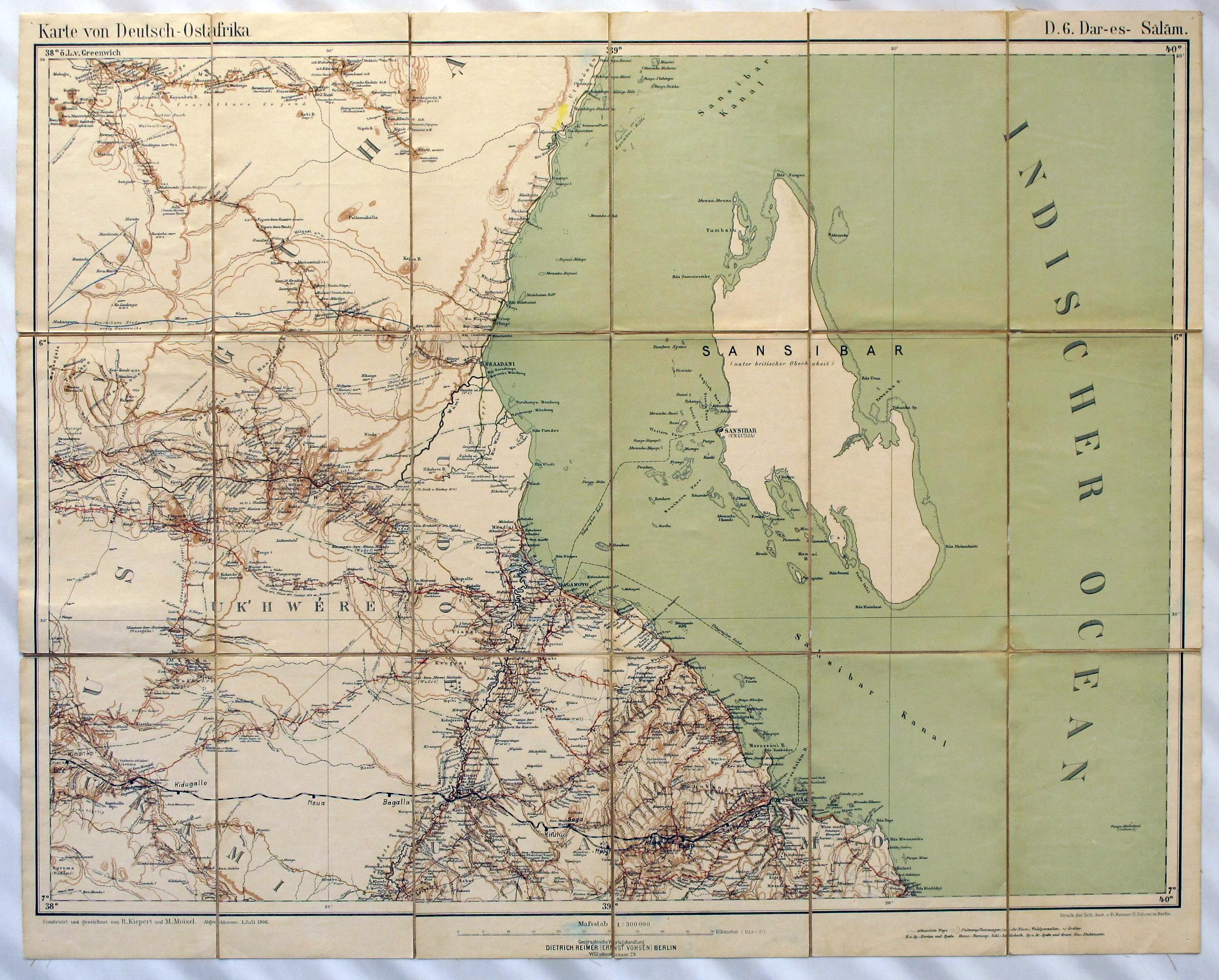 [Exponat: Landkarte von Deutsch-Ostafrika, 1906]
