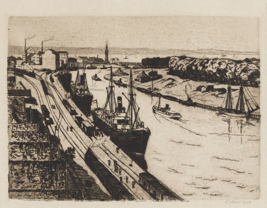 Exponat: Grafik: Hafenanlage in Memel, nach 1892