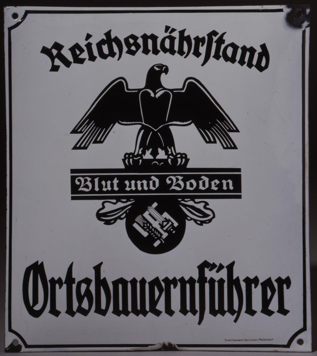 Exponat: Schild: Reichsnährstand, 1933-1945