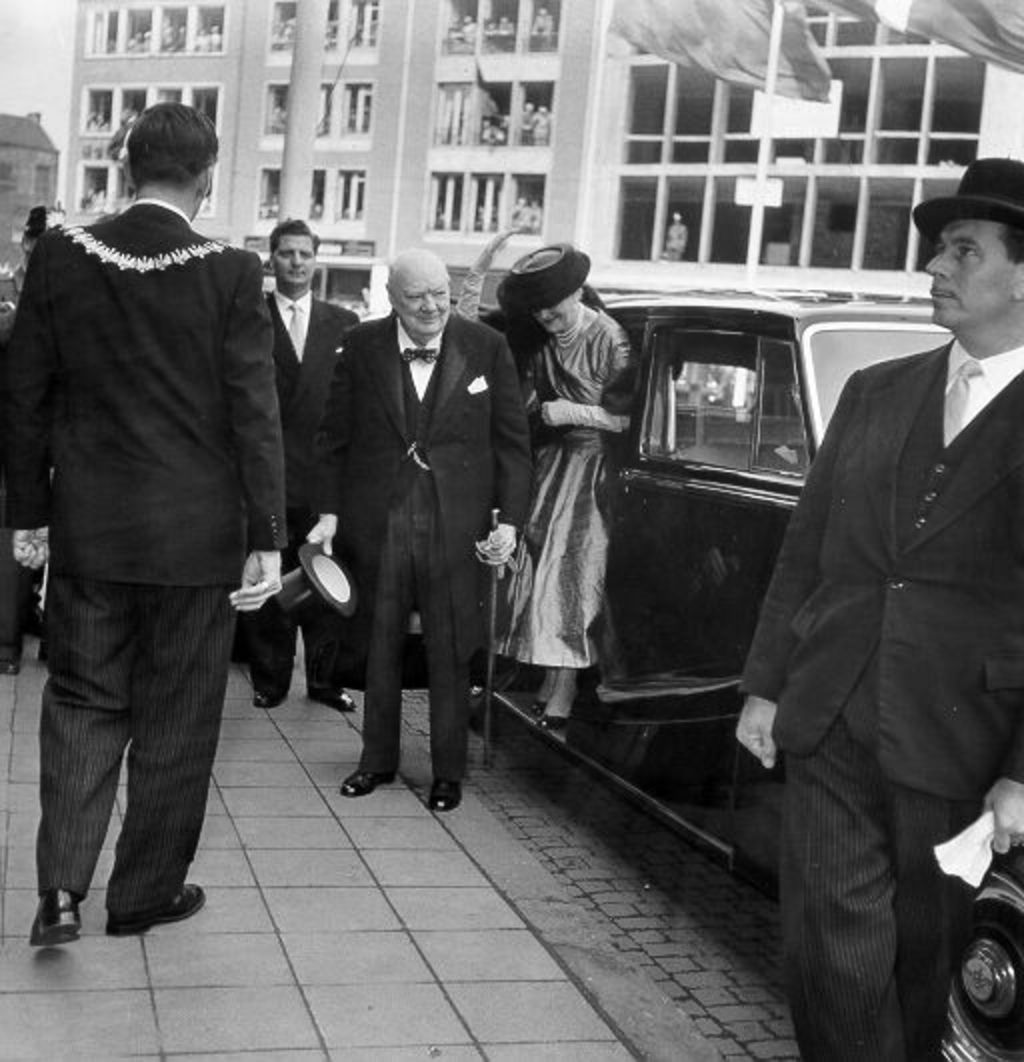 Foto: Winston Churchill in Aachen, 1956