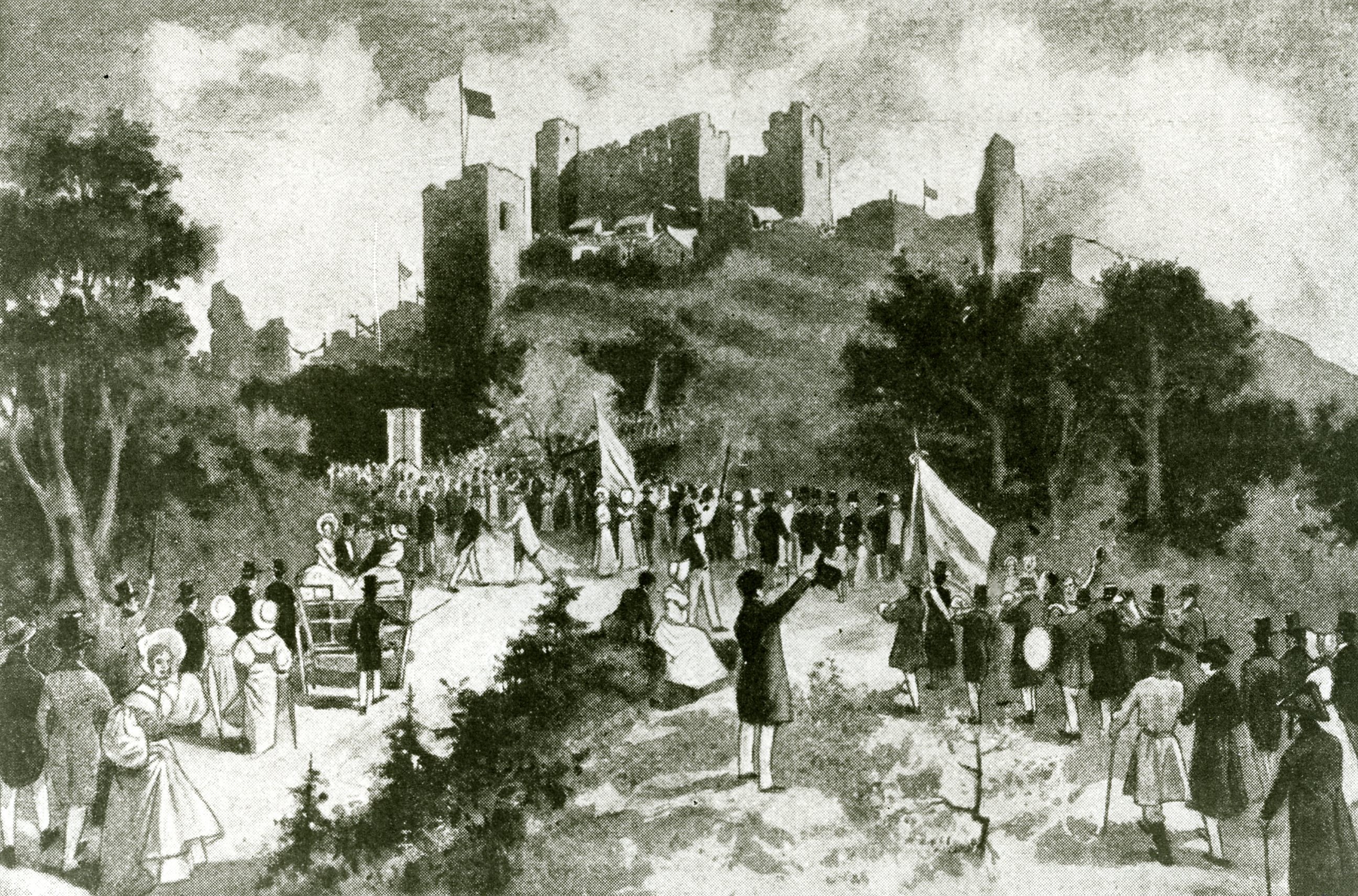 Grafik: Hambacher Fest 1832, um 1850
