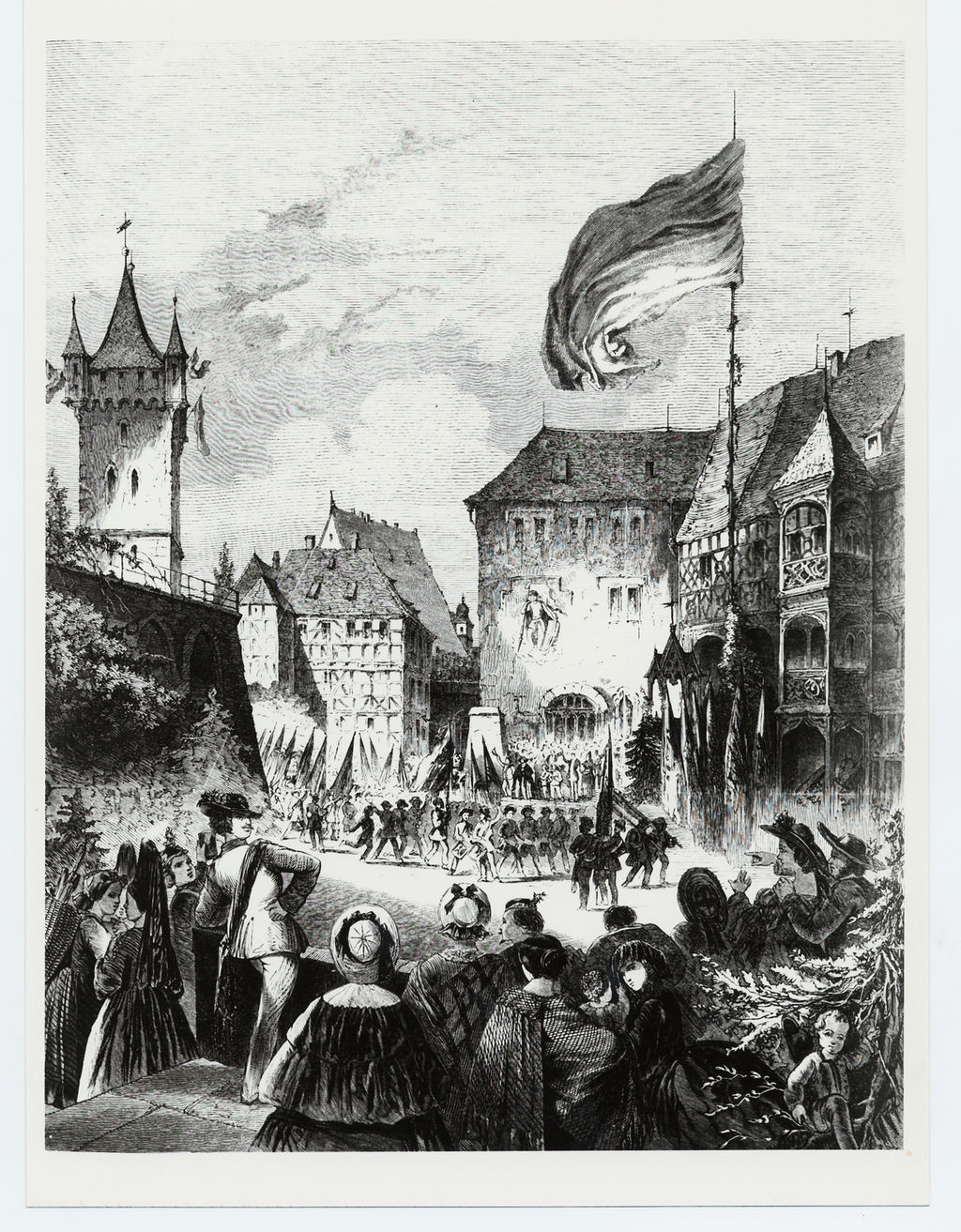 Grafik: Das erste allgemeine Turnfest in Coburg, 1860