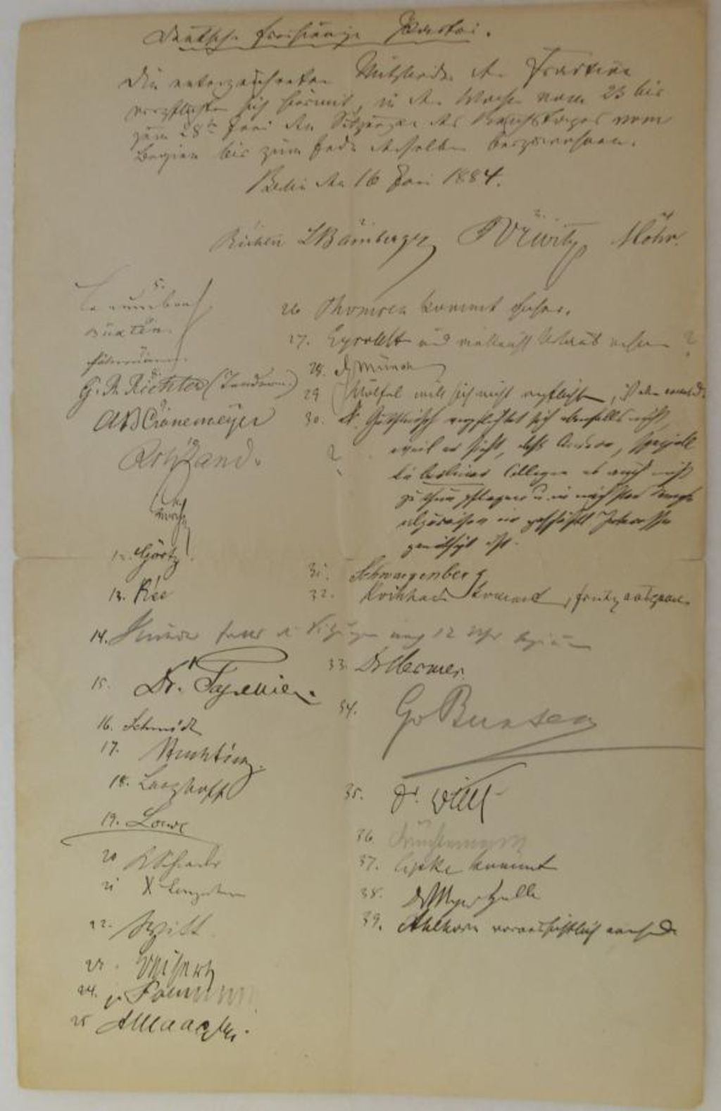 Exponat: Dokument: Teilnahmeverpflichtung von Mitgliedern der Deutsch-Freisinnigen Partei, 1884