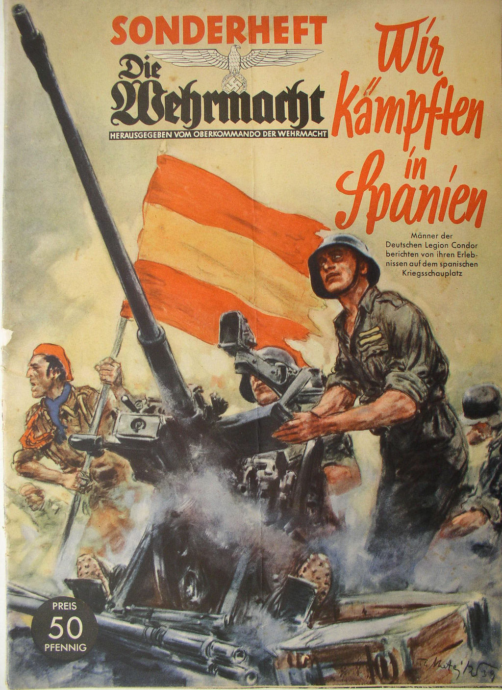 Exponat: Zeitschrift "Die Wehrmacht" über den Spanischen Bürgerkrieg, um 1939
