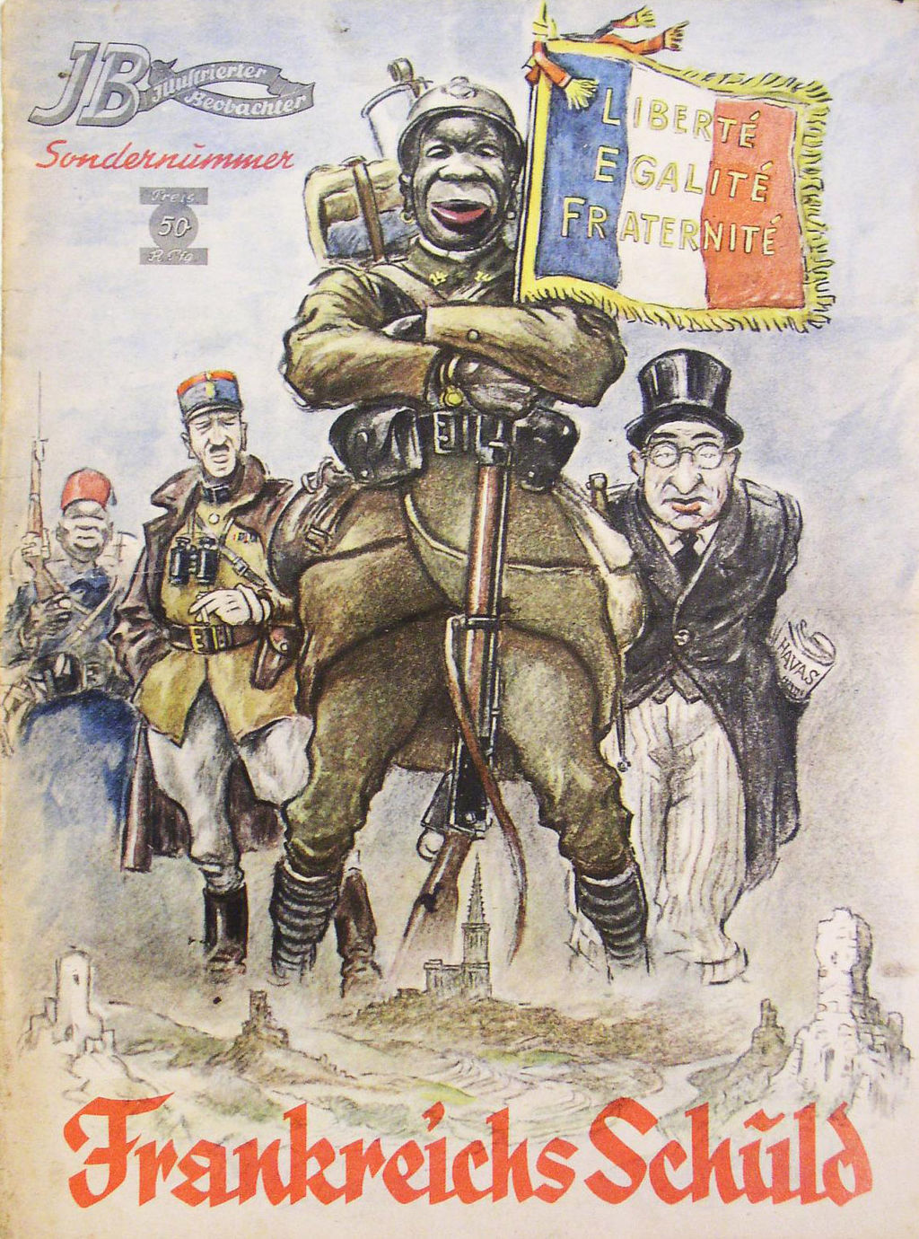 Exponat: Zeitschrift: "Illustrierter Beobachter" über Kriegsgegner Frankreich, 1940