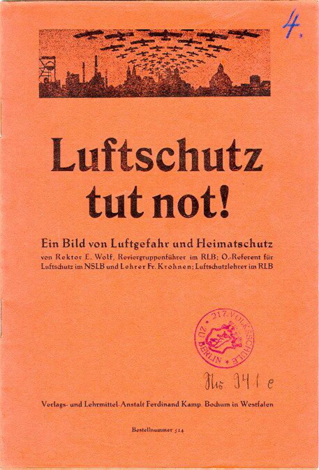 LeMO Bestand Objekt Brosch re Luftschutz Tut Not Um 1942