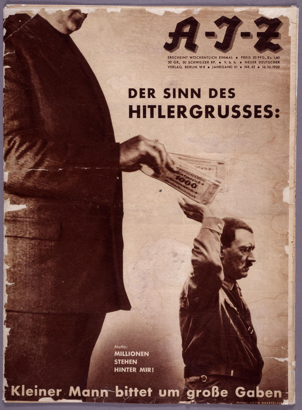 Zeitschrift: Heartfield, John "Der Sinn des Hitlergrusses", 1932