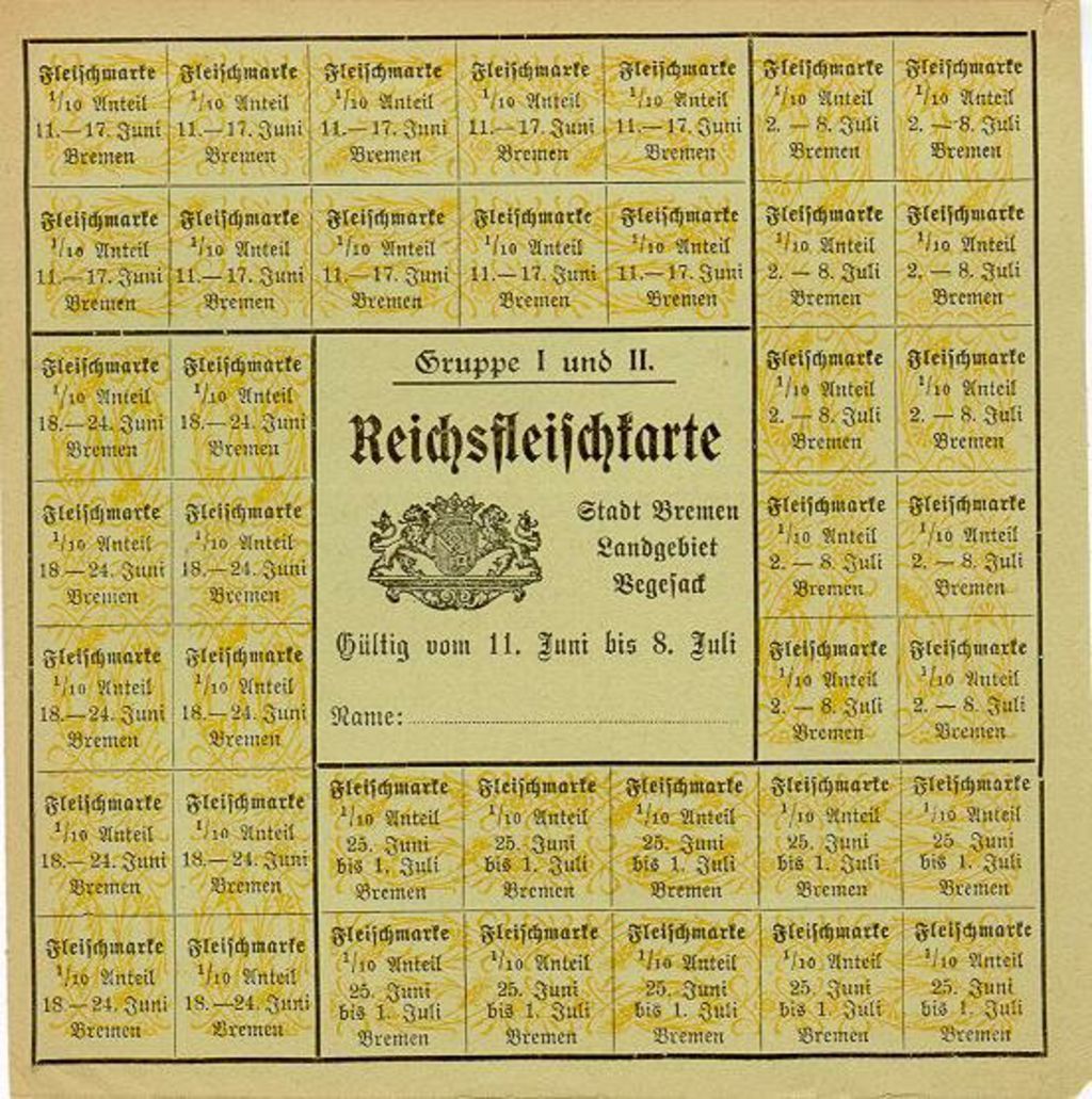 Druckgut: Fleischkarte, 1917