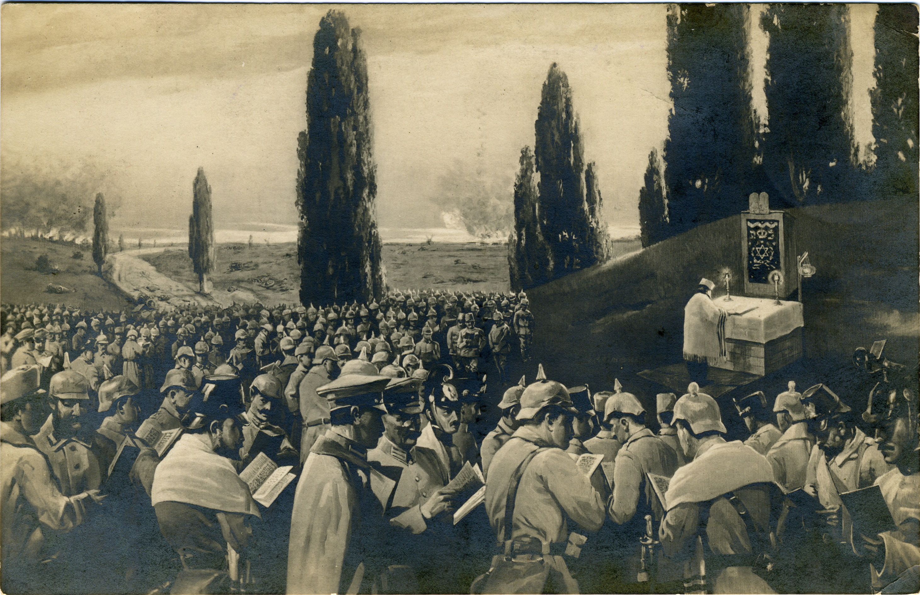 [Postkarte: Vorabend des Versöhnungsfestes im Felde 1914]