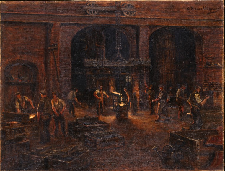 Exponat: Gemälde: "Gießerei", um 1900