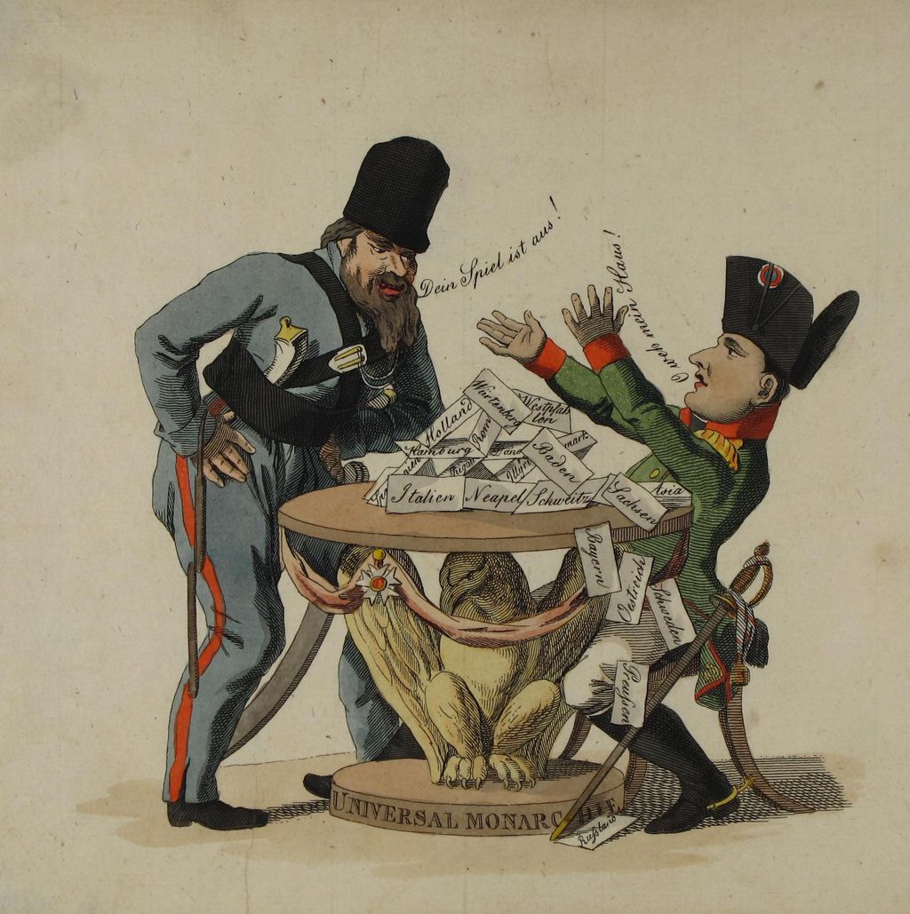 Grafik: Karikatur auf Napoleons Niederlage in Russland, 1812