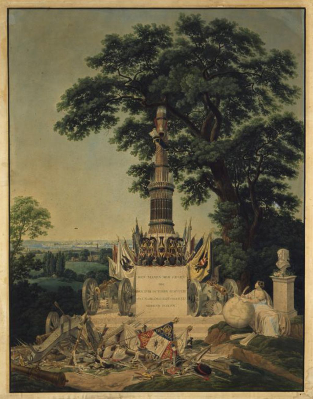Grafik: Entwurf für ein Völkerschlachtdenkmal, um 1815