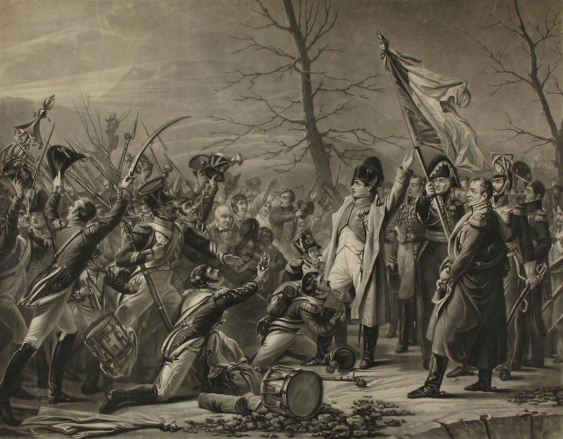 Grafik: Kaiser Napoleon kehrt Elba den Rücken zu, 1840