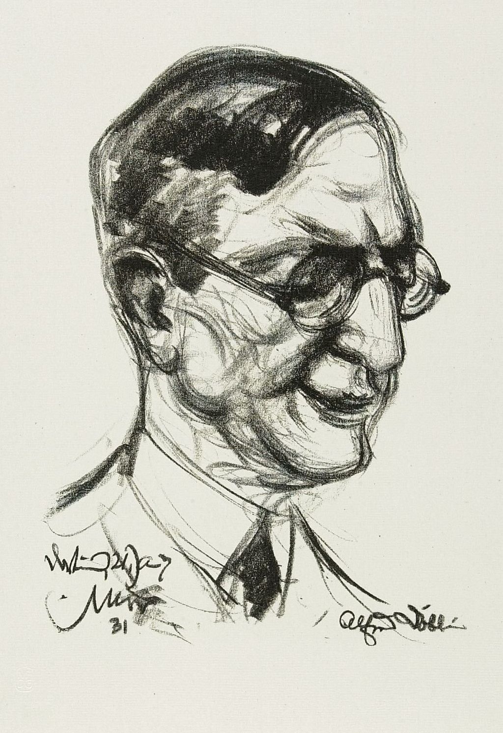 Exponat: Zeichnung: Alfred Döblin, 1931