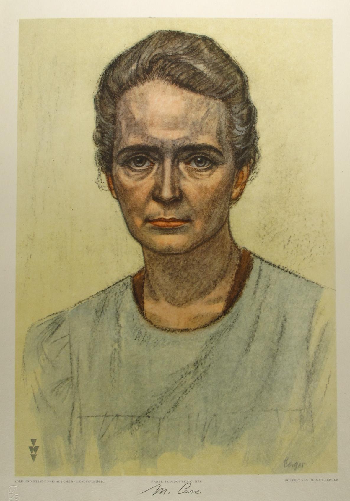 Reproduktion eines Porträts der Physikerin Marie Curie, 1945/1956