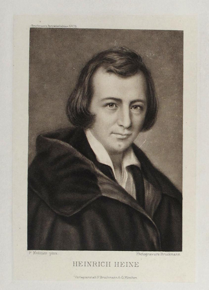 Grafik: Porträt des Dichters und Schriftstellers Heinrich Heine, nach 1863