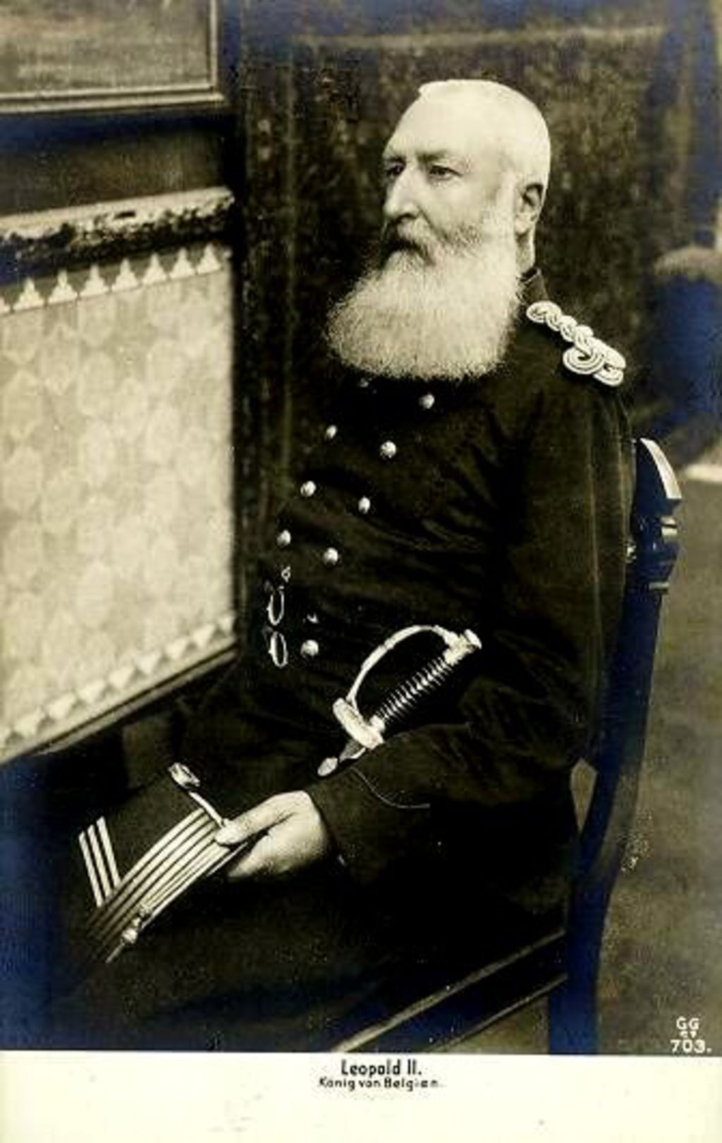 Postkarte: Leopold II., vor 1909