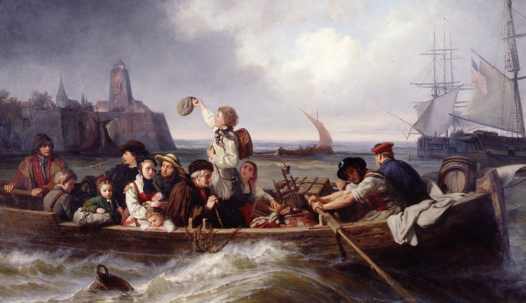Gemälde: "Abschied der Auswanderer", 1860