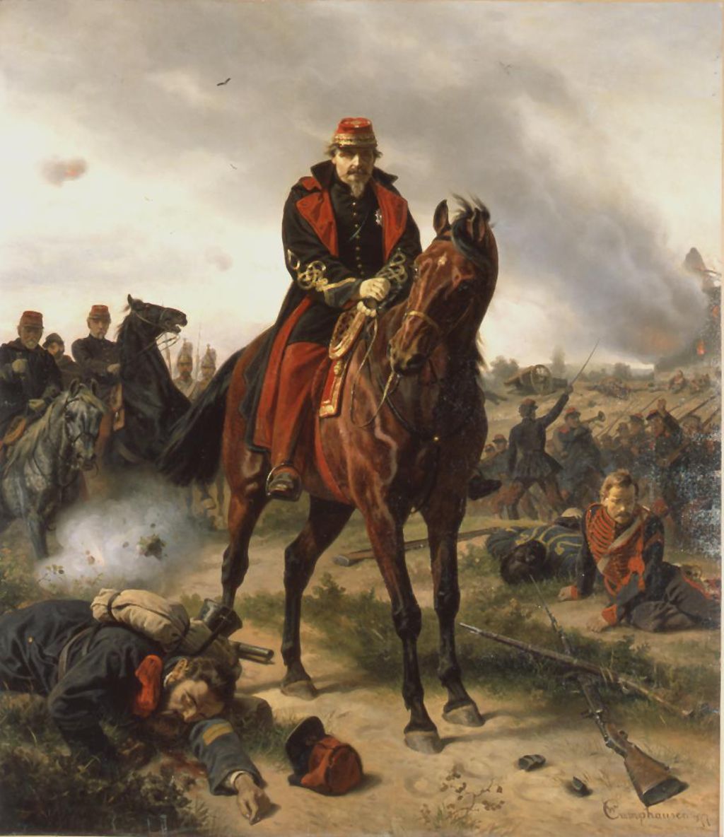 Gemälde: Wilhelm Camphausen, "Napoleon III. auf dem Schlachtfeld von Sedan", 1877