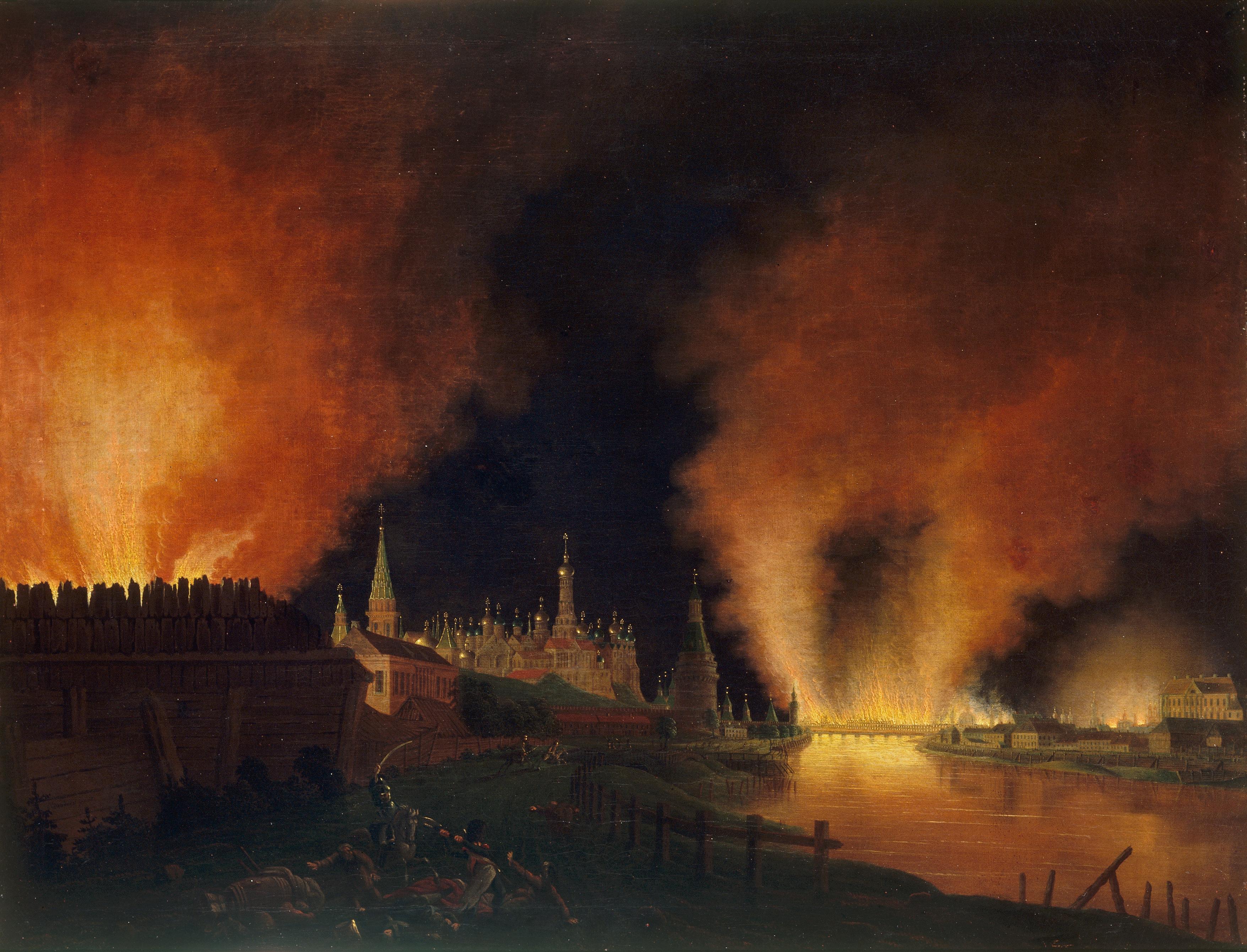 Gemälde: Brand von Moskau, 1812/1817