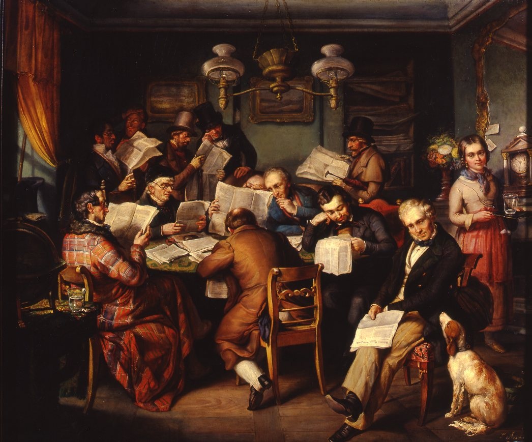 Gemälde: Arnold, Heinrich Lukas: "Lesekabinett", um 1840