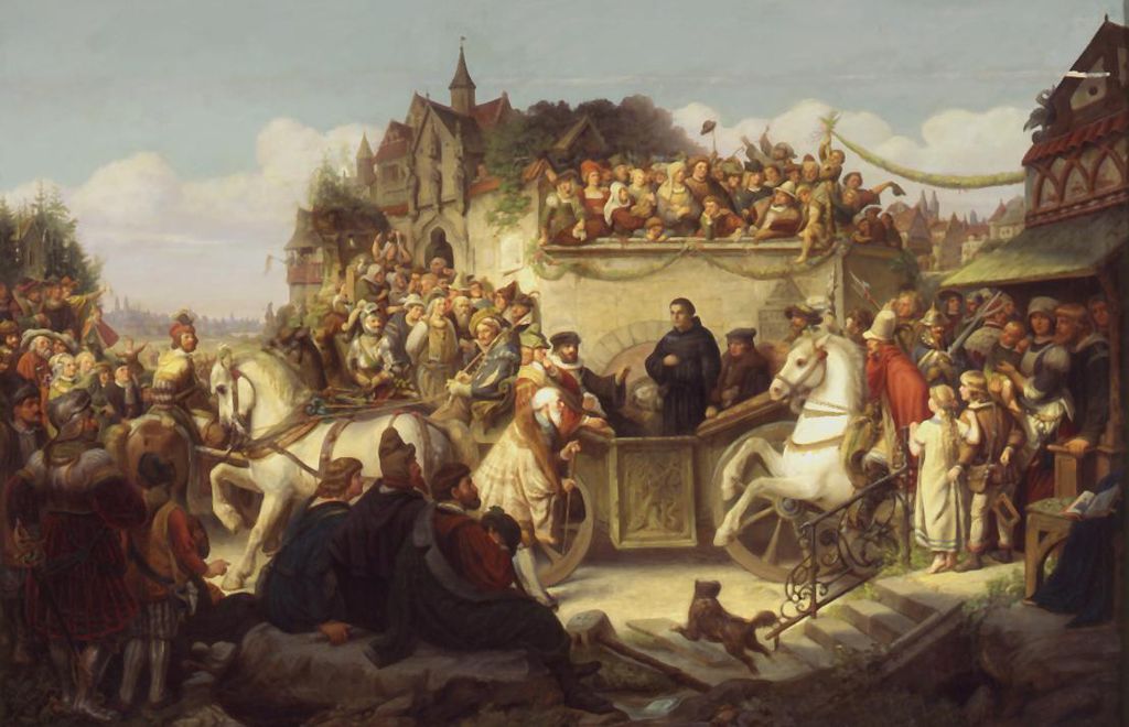 Gemälde: Luther auf dem Weg nach Worms, um 1860