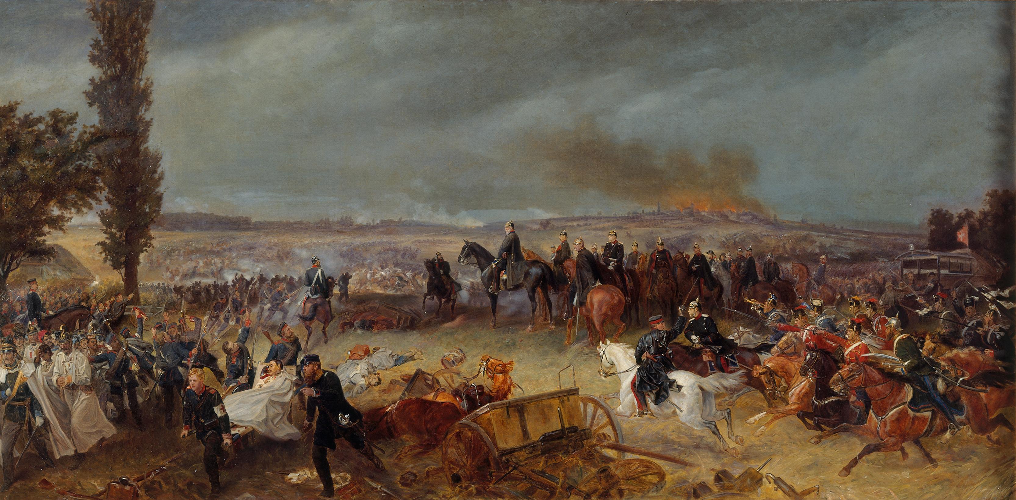 Gemälde: "Die Schlacht von Königgrätz" (3. Juli 1866), um 1869