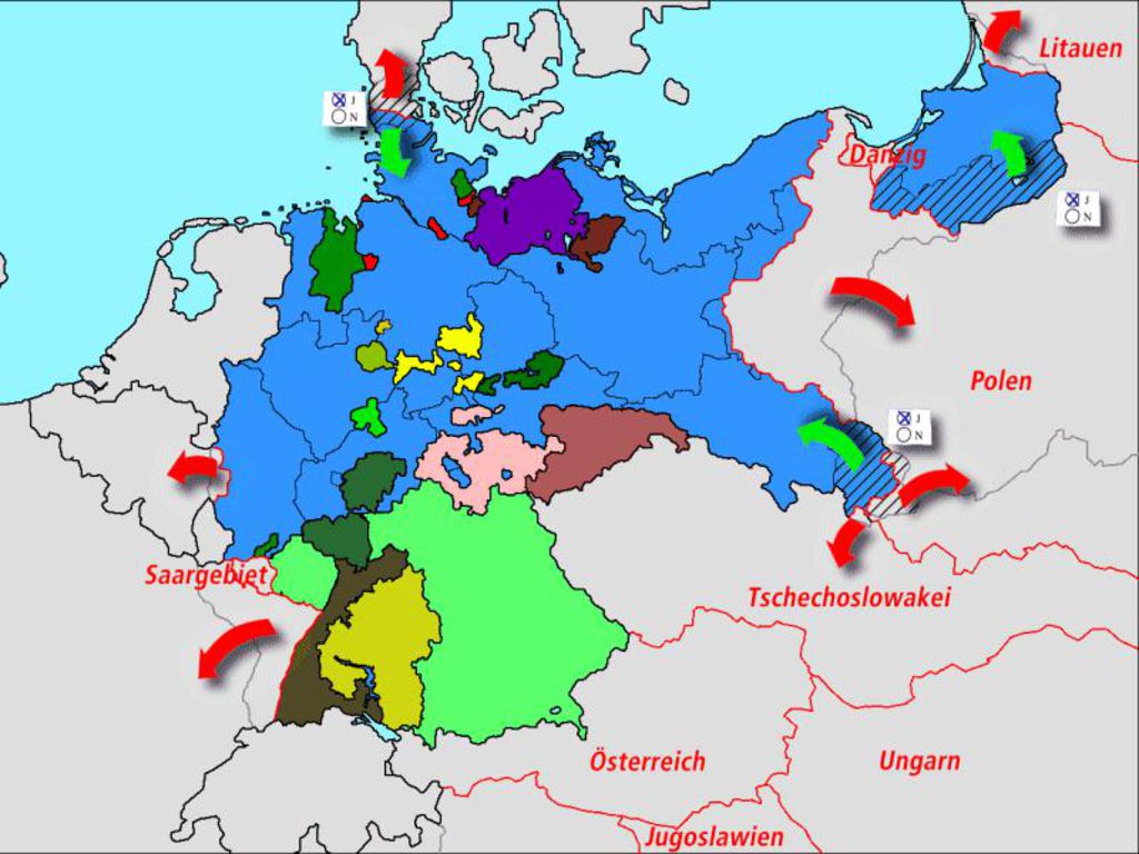 Landkarte: Vertrag von Versailles
