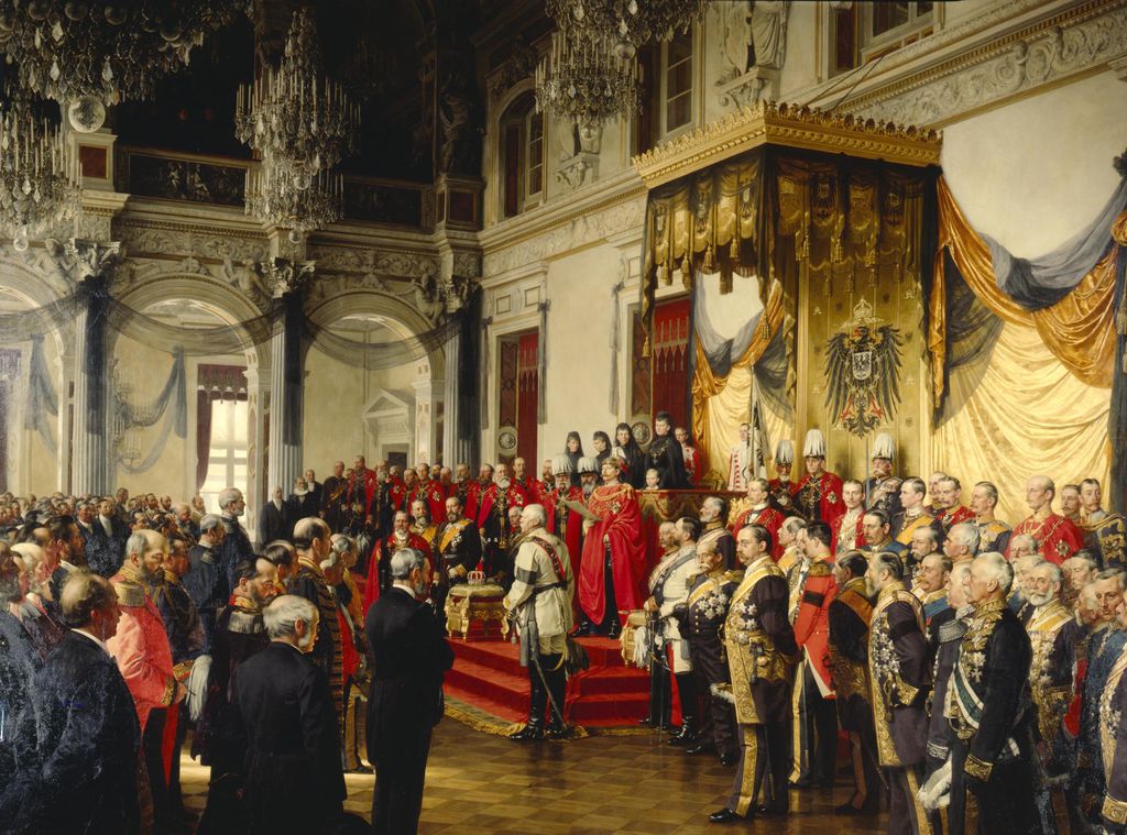 Gemälde: "Eröffnung des Reichstages im Weißen Saal des Berliner Schlosses durch Wilhelm II."