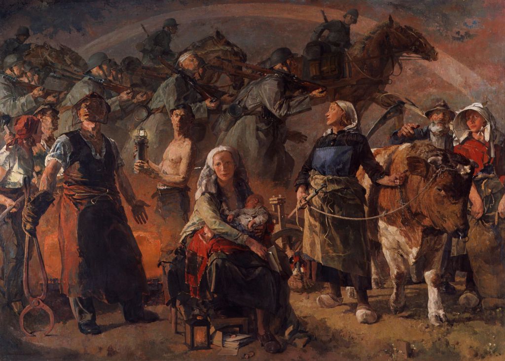 Gemälde: Kämpfendes Volk, um 1940