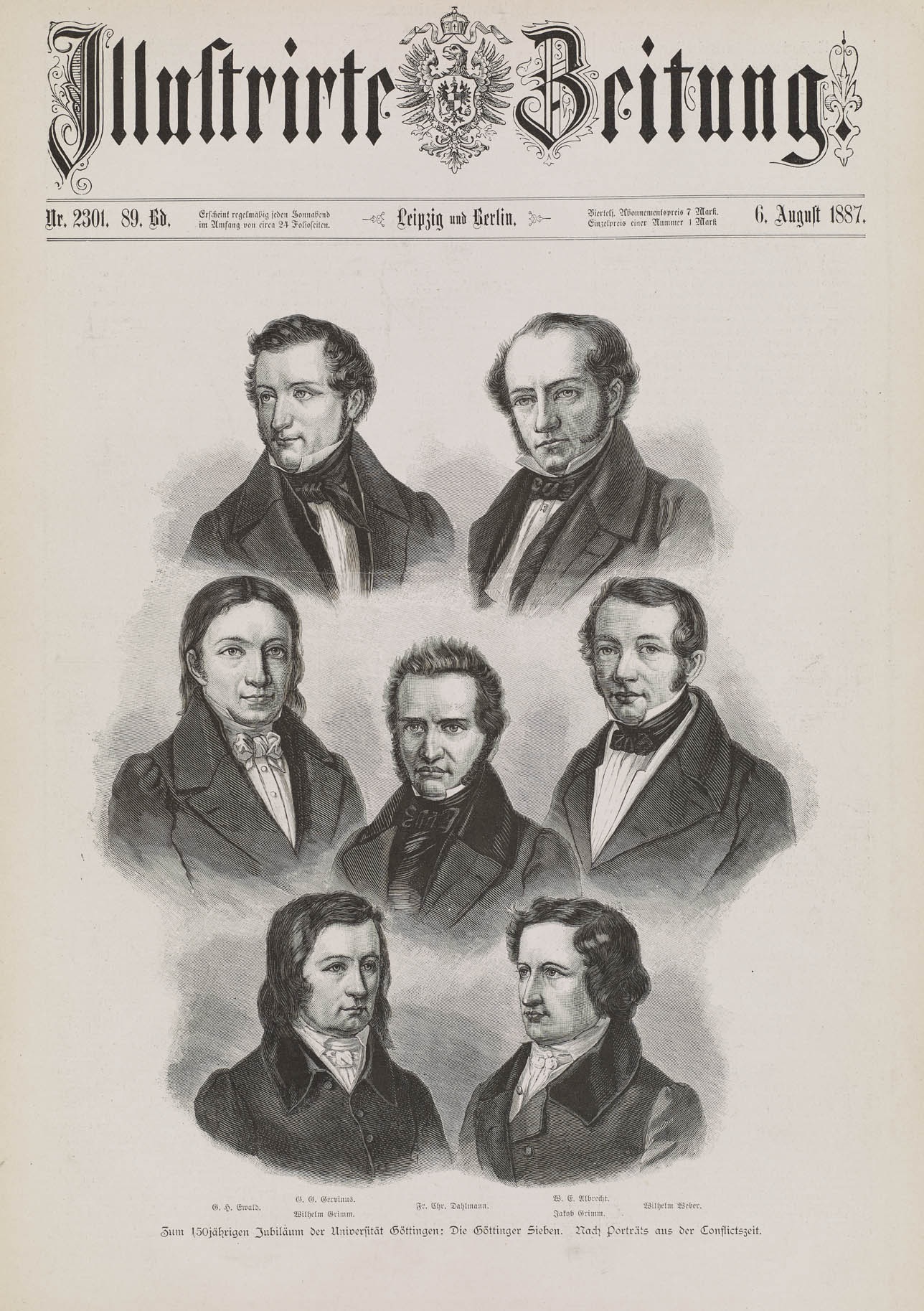 Grafik: "Die Göttinger Sieben", 1887