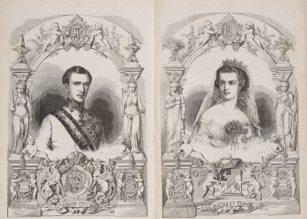 Grafik: Vermählung von Kaiser Franz Joseph und Elisabeth von Bayern, 1854